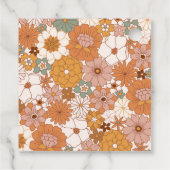 シンプル ボーホー レトロ フラワー ブライダル シャワー オーダーメイド ネーム フェイバータグ (裏面)