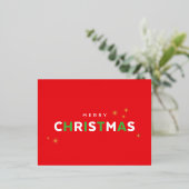 シンプル・ボールド箔押しクリスマスカード 箔シーズンポストカード (立ち正面)