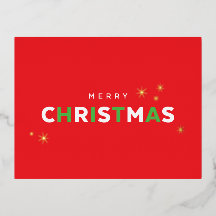 シンプル・ボールド箔押しクリスマスカード