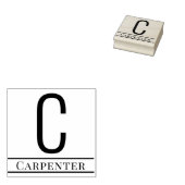 シンプル ボールド シングルイニシャル モノグラム 名前 #13 ラバースタンプ (押印)