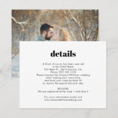 シンプル ボールド セリフ ウェディング ディテール エンクロージャーカード (正面/裏面)