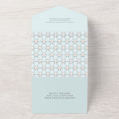 シンプル ボールド ヴィンテージアクア オールインワン招待状 (外側)