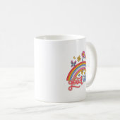 シンプル ポジティビティ 遊び心 レトロ 虹 花 コーヒーマグカップ (正面右)