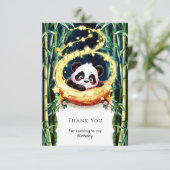 シンプル マジカル ウォーターカラー パンダ バースデー サンキューカード (スタンド正面)