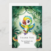 シンプル マジカル パロット サンクスカード 招待状 (正面/裏面)