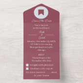 シンプル マロン カスタマイズ セーブ・ザ・デート オールインワン招待状 (内側)