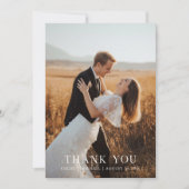 シンプル・ミニマリストな写真の結婚式サンクスカード 招待状 (正面)