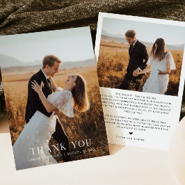 シンプル・ミニマリストな写真の結婚式サンクスカード 招待状
