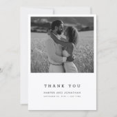 シンプル・ミニマリストな写真付き結婚式のお礼カード サンキューカード (正面)