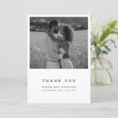 シンプル・ミニマリストな写真付き結婚式のお礼カード サンキューカード (スタンド正面)