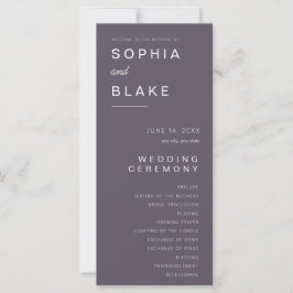 シンプル・ミニマリストスモークグレー結婚式プログラム
