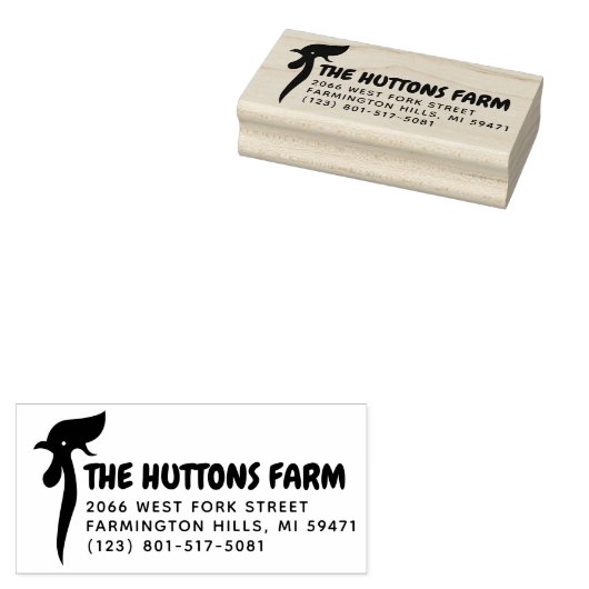 シンプル&ミニマリストチキンロゴファミリーファーム ラバースタンプ (押印)