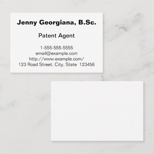 シンプル&ミニマリスト特許代理業者名刺 名刺 (正面/裏面)