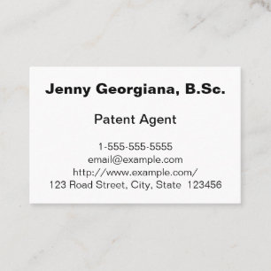シンプル&ミニマリスト特許代理業者名刺 名刺