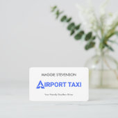 シンプル・ミニマリスト空港タクシー 名刺 (スタンド正面)