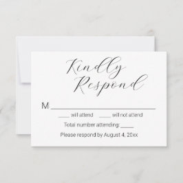 シンプル ミニマリスト エレガント スクリプト 結婚式 RSVP カード