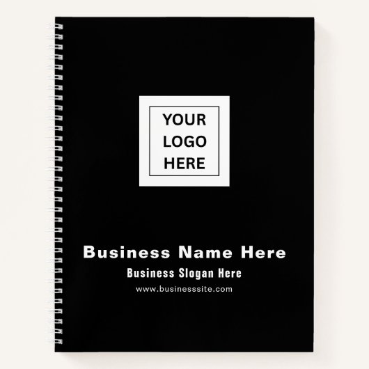 シンプル ミニマリスト カラー 名前 | カスタム ロゴ & テキスト ノートブック (正面)