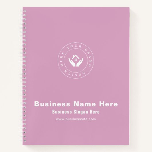 シンプル ミニマリスト カラー 名前 | カスタム ロゴ & テキスト ノートブック (正面)