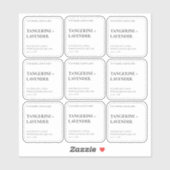 シンプル ミニマリスト クリア キャンドル スクエア シール (シート)