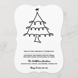 シンプル ミニマリスト クリスマスツリー ホリデーパーティー シーズンカード