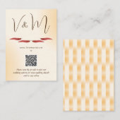 シンプル ミニマリスト クリーム QR コード 結婚式 出席確認 エンクロージャーカード (正面/裏面)