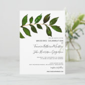 シンプル ミニマリスト グリー ネイチャー エレガント ウェディング 招待状 (スタンド正面)