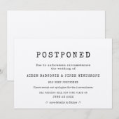 シンプル ミニマリスト タイプライター 延期された結婚式 招待状 (正面/裏面)