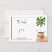 シンプル ミニマリスト トロピカル プラント サンキューカード (正面)