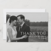 シンプル ミニマリスト フォト ウェディング サンキューカード (正面)