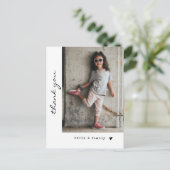 シンプル ミニマリスト フォト バースデー パーティー サンクス ポストカード (スタンド正面)