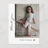 シンプル ミニマリスト フォト バースデー パーティー サンクス ポストカード (正面)