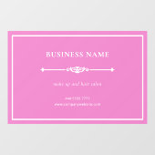 シンプル ミニマリスト 小規模ビジネス ビューティーサロン ピンク ウィンドウサイン (シート)
