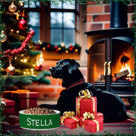 シンプル ミニマリスト 犬の名前 緑 ボウル