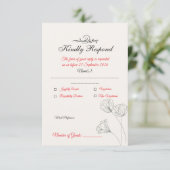 シンプル・ミニマリスト 結婚式 RSVP カード (スタンド正面)