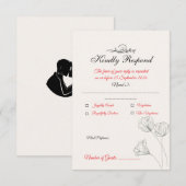 シンプル・ミニマリスト 結婚式 RSVP カード (正面/裏面)