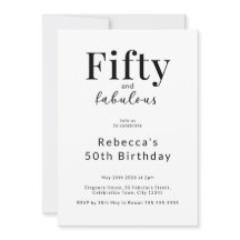シンプル ミニマリスト 50歳の誕生日パーティー ブラック ホワイト