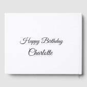 シンプル.ミニマルかわいこちゃん名前の追加ベビーハッピーバースデー ゲストブック (裏面)