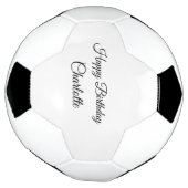 シンプル.ミニマルかわいこちゃん名前の追加ベビーハッピーバースデー サッカーボール (回転)