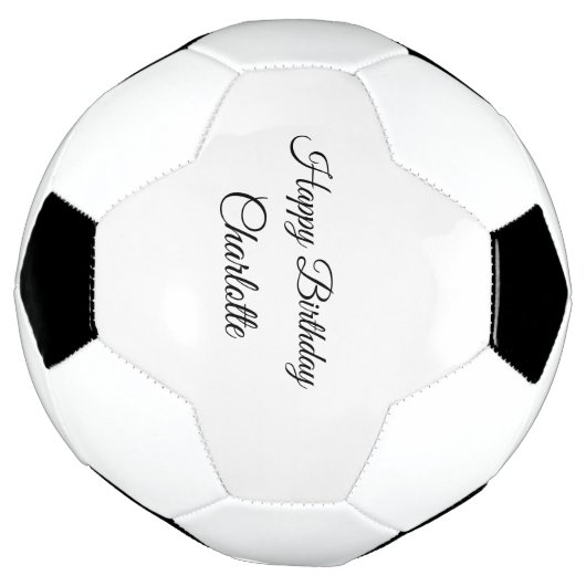 シンプル.ミニマルかわいこちゃん名前の追加ベビーハッピーバースデー サッカーボール (回転)