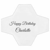 シンプル.ミニマルかわいこちゃん名前の追加ベビーハッピーバースデー サッカーボール (フラット)