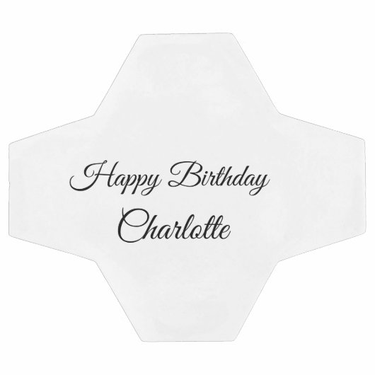 シンプル.ミニマルかわいこちゃん名前の追加ベビーハッピーバースデー サッカーボール (フラット)