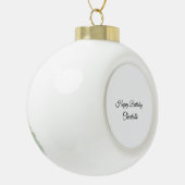 シンプル.ミニマルかわいこちゃん名前の追加ベビーハッピーバースデー セラミックボールオーナメント (左)