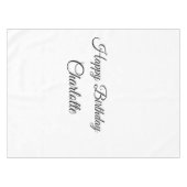 シンプル.ミニマルかわいこちゃん名前の追加ベビーハッピーバースデー テーブルクロス (正面(横))