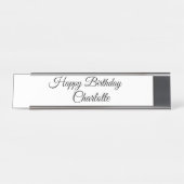 シンプル.ミニマルかわいこちゃん名前の追加ベビーハッピーバースデー デスクネームプレート (正面)