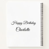 シンプル.ミニマルかわいこちゃん名前の追加ベビーハッピーバースデー ノートブック (裏面)