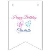 シンプル.ミニマルかわいこちゃん名前の追加ベビーハッピーバースデー バンティングフラッグ (第1の旗)