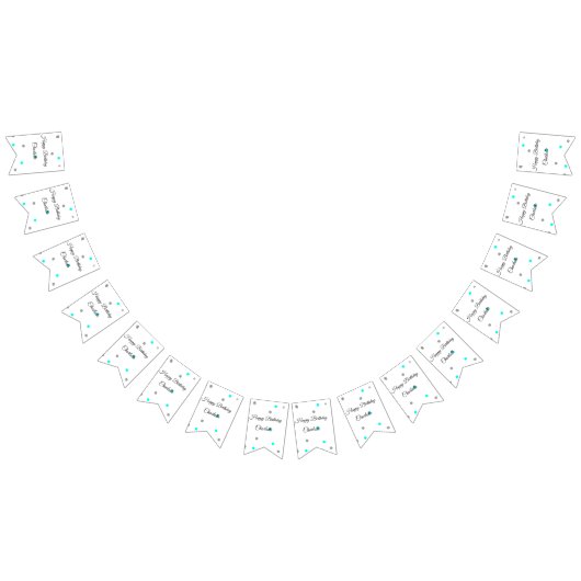 シンプル.ミニマルかわいこちゃん名前の追加ベビーハッピーバースデー バンティングフラッグ (全)