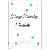 シンプル.ミニマルかわいこちゃん名前の追加ベビーハッピーバースデー バンティングフラッグ (第2の旗)