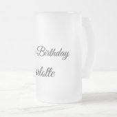 シンプル.ミニマルかわいこちゃん名前の追加ベビーハッピーバースデー フロストグラスビールジョッキ (正面右)