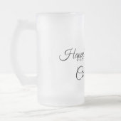 シンプル.ミニマルかわいこちゃん名前の追加ベビーハッピーバースデー フロストグラスビールジョッキ (左)